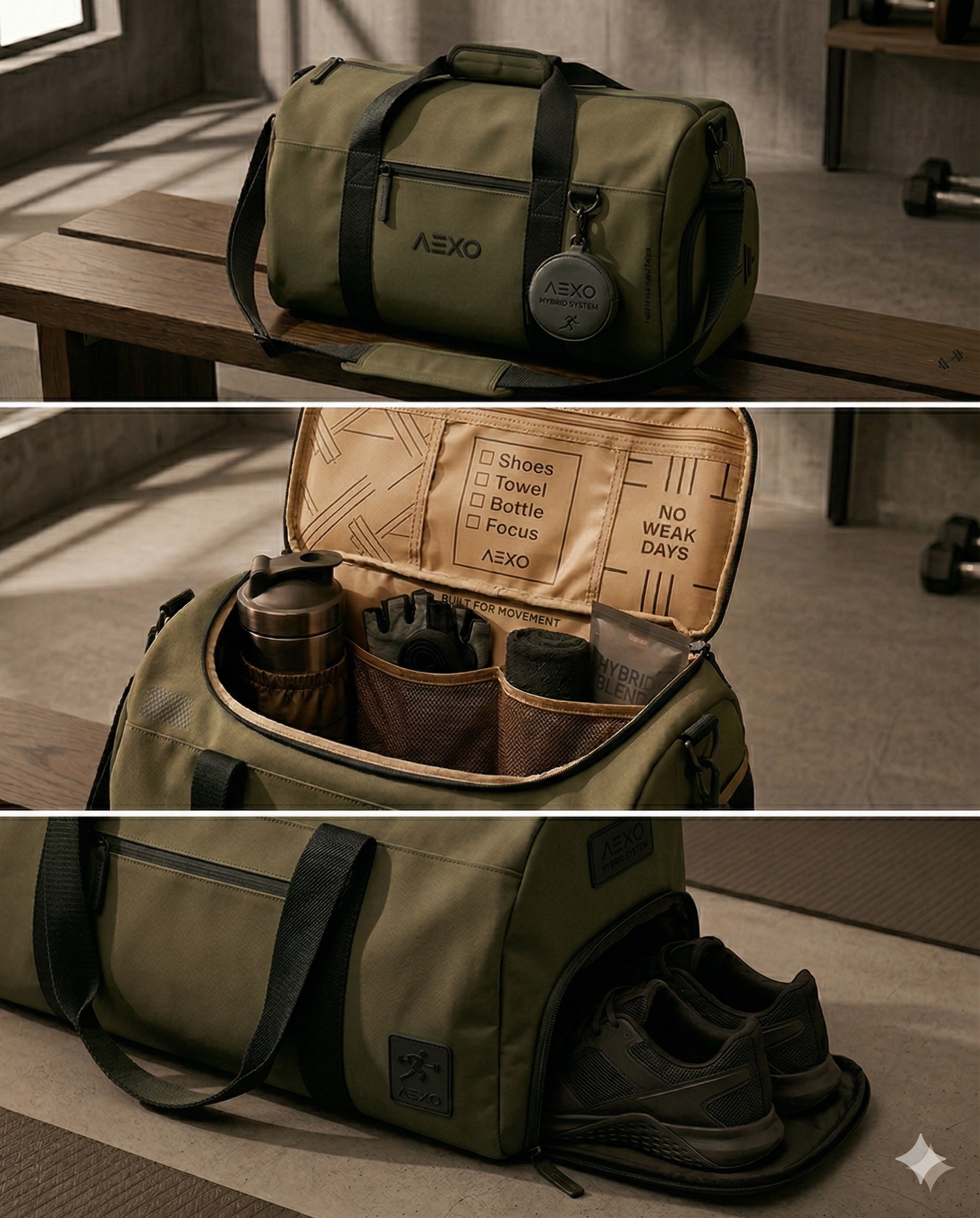AEXO - GYM Duffle bag - Olive Green