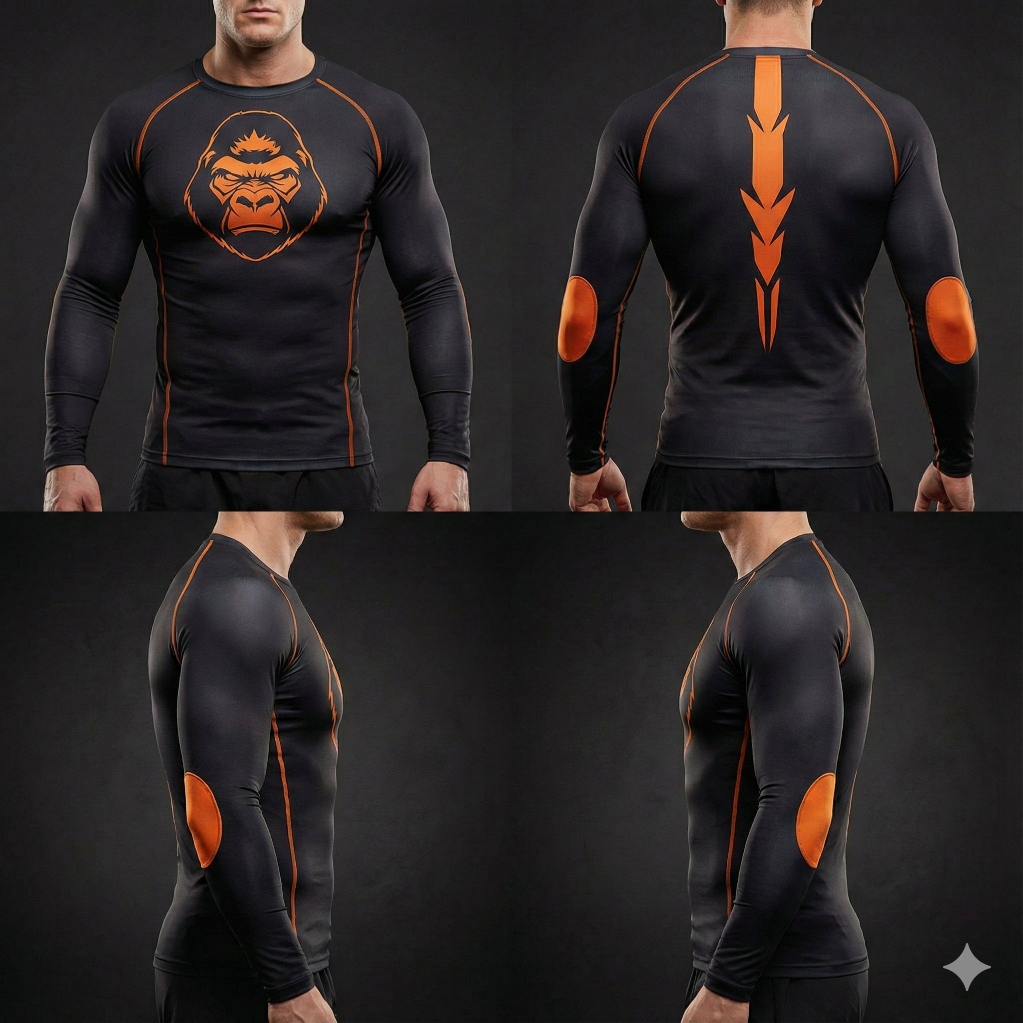 AEXO ProFlex Gorilla Print Performance Compression T-Shirt – Men