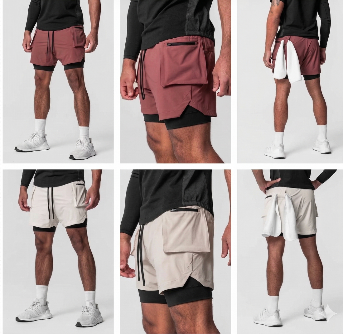 Men’s 2-in-1 Tactical Training Shorts with Compression Liner