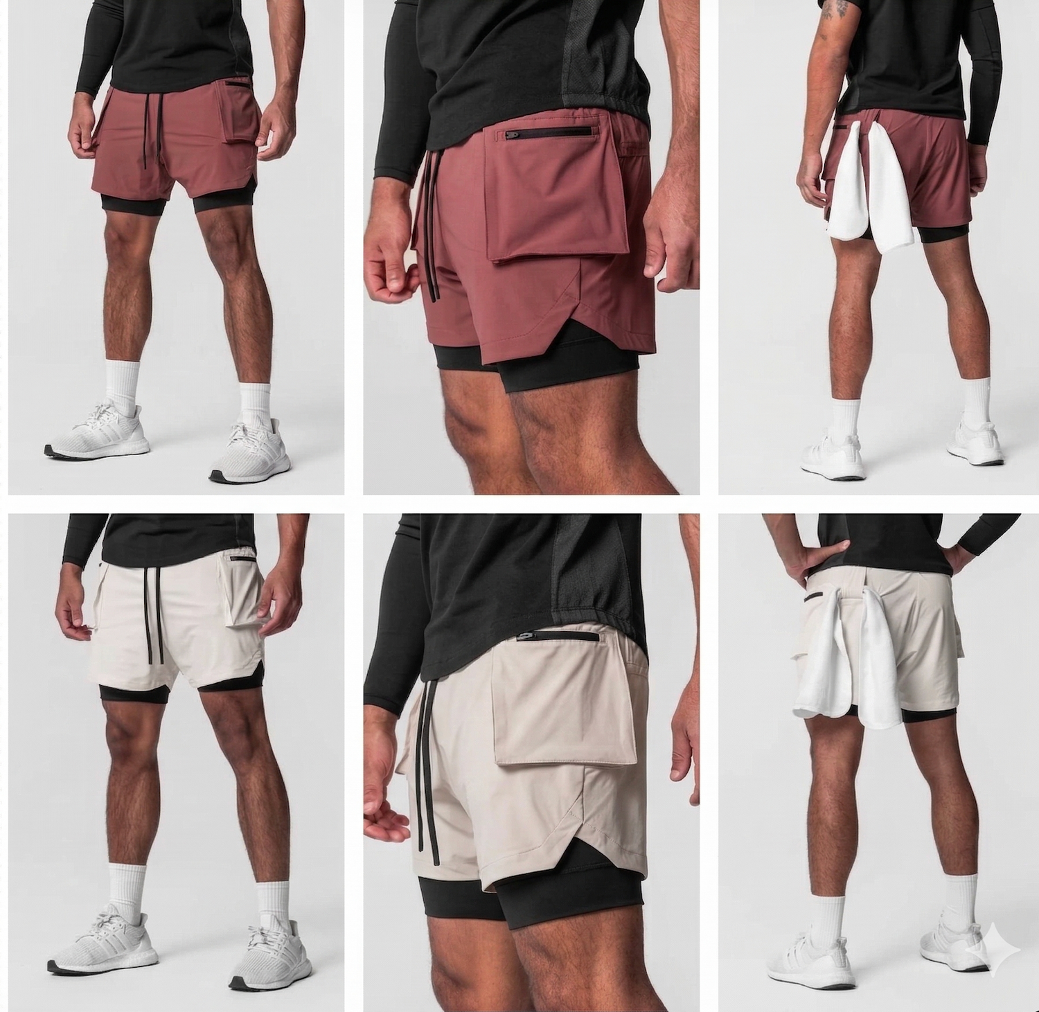 Men’s 2-in-1 Tactical Training Shorts with Compression Liner