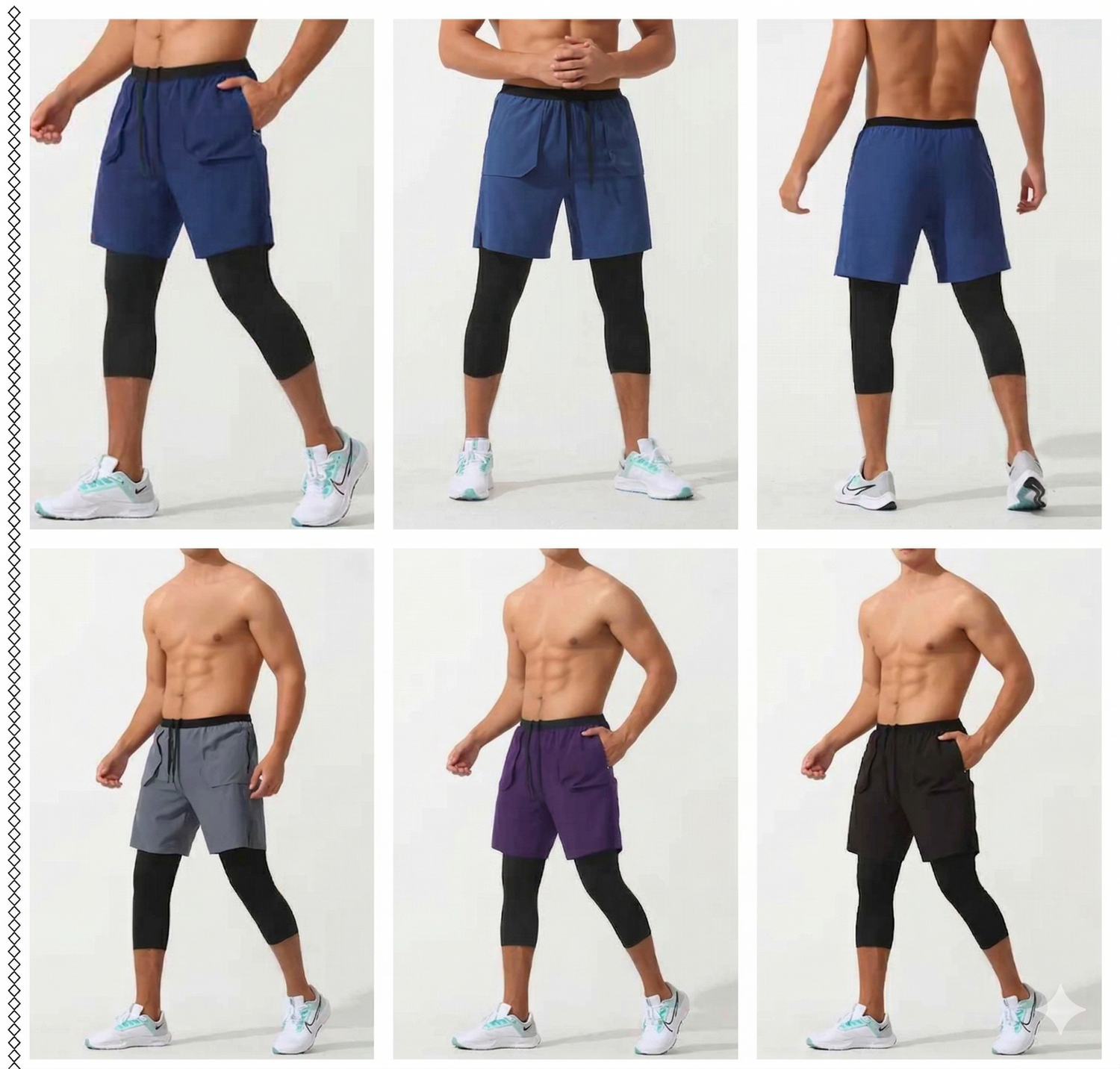 AEXO Pro-Series 3/4 Length Compression Layered Shorts