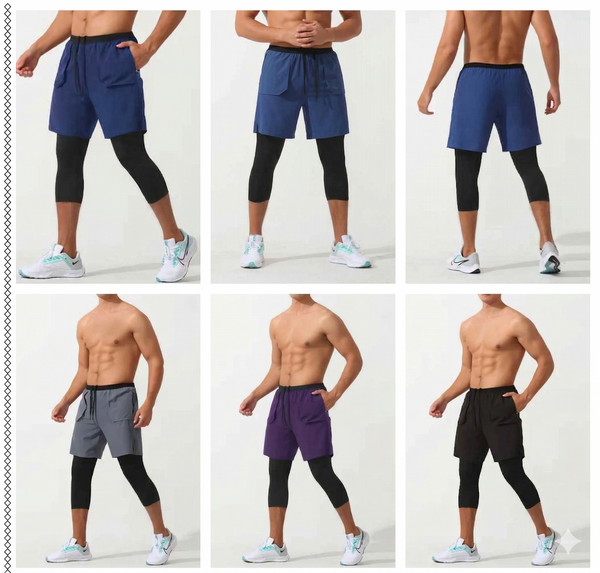 AEXO Pro-Series 3/4 Length Compression Layered Shorts