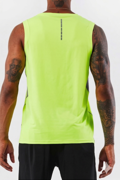Men's High-Visibility Performance Running Tank - Neon Yellow