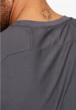 Men's Athletic Fit Performance Training T-Shirt with Mesh Paneling - Charcoal